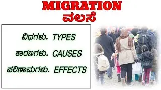ವಲಸೆ || MIGRATION IN KANNADA  ||  NEP || 3rd BA GEOGRAPHY || ಪ್ರಪಂಚದ ಜನಸಂಖ್ಯೆ ||