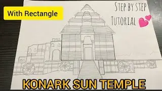 Konark Sun Temple drawing / how to draw Konark Sun temple / Temple drawing / Sun Temple drawing