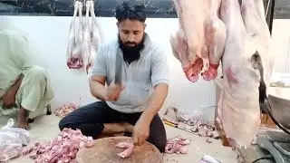 fastest mutton cutting skills number one meat shop Karachi