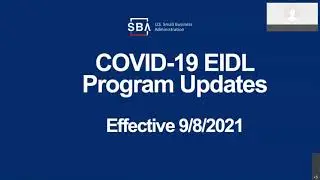 SBA Emergency Injury Disaster Loan informational session - September 2021