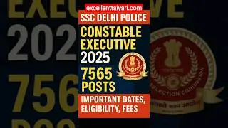 SSC Delhi Police Constable Executive Recruitment 2025 | Apply Online for 7565 Posts #ssc #delhi