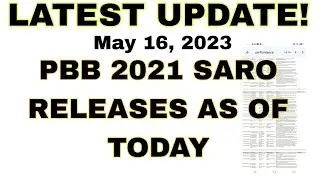 PBB 2021 SARO releases as of today May 16, 2023.
