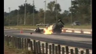 СИЛЬНАЯ АВАРИЯ, вызванная выбросом топлива - MoKan Dragway