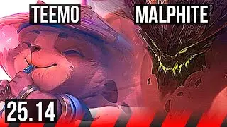 TEEMO vs MALPHITE (TOP) | 7/2/6 | KR Diamond | 25.14