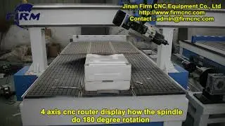 4 axis cnc router display how the spindle do 180 degree rotation