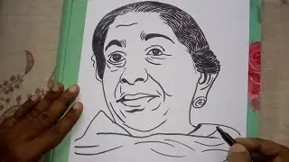 How to draw Sarojini Naidu || 4 Minutes Drawing of Sarojini Naidu