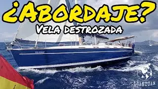 Vela destrozada 🩹 Viento fuerte 💨 Me adelanta muy cerca ⛵ Vida a bordo de un velero.