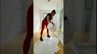 WOW! Beautiful Bathroom with a Golden Epoxy Floor #epoxy #renovation #interiordesign