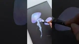 How to paint a jelly fish using acrylics | 250GSM True Black Sketchbook | MENORAH STATIONERY