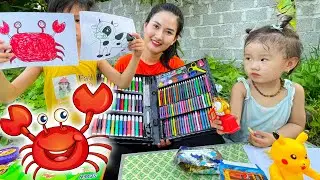 Changcady v&agrave; cam cam so t&agrave;i t&ocirc; m&agrave;u c&aacute;c con vật : Con cua , con b&ograve; sữa , con c&aacute;