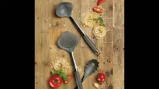 Anolon Gadgets Utensil Kitchen Pasta Cooking Tools Set, 3 Piece, Graphite Gray