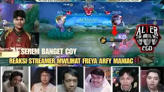 REAKSI STREAMER ‼️ MELIHAT FREYA ARFY MANIAC | AE VS YG #m7 #reaksistreamer #mobilelegends 