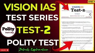 Vision IAS Test Series 2026| Polity Test 02 Series| UPSC/UPPCS Prelims Test Series| #upsc#testseries