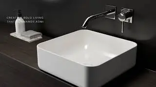 Huckle Above Counter White Square Ceramic Bathroom Washbasin