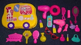 2:29 Minutes Satisfying Unboxing Mini Makeup Toys Yellow Rolling Van Playset | ASMR Videos