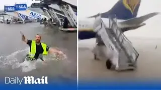 Palma Airport is paralysed by massive rain storm