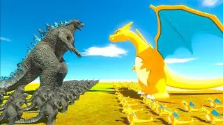 Growing Godzilla VS Charizard size comparison - Animal Revolt Battle Simulator