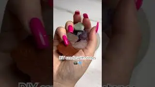 DIY candle with stones🪨💎 #candle #candles #candlemaking #diy #candlebusiness #stone #asmr #colors