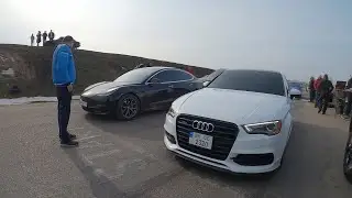 Audi A3 stage 3 400HP vs Tesla Model 3 Performance 450HP