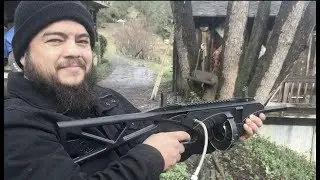 Shooting the FN 303 Less Lethal Launcher Paintball Rifle with David Coronel