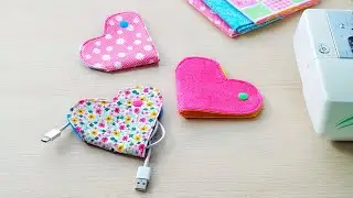 Easy DIY Heart Shaped Cord Keeper Tutorial. Sewing Project For Valentine's Day. Sewing For Gift Idea