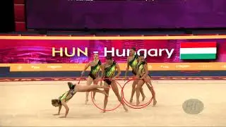 Hungary (HUN) - 2019 Rhythmic Worlds, Baku (AZE) - Qualifications 3 Hoops + 2 Pairs Of Clubs