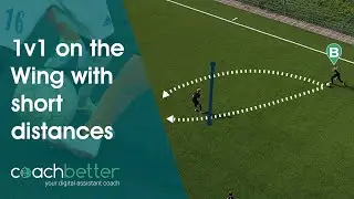 Winger drills ⚽  | 1v1 on the Wing with Short Distances | coachbetter