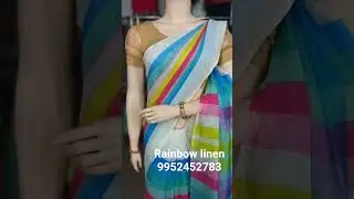 rainbow linen cotton saree #saree #soft #trending #trendingshort