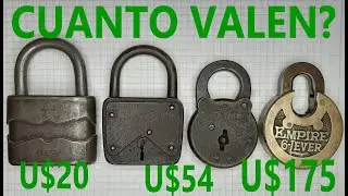 Colección de antiguos candados de principios del siglo pasado. Todos  funcionando y con sus llaves.