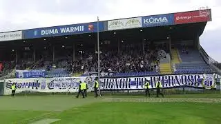 Doping kibiców Stomilu Olsztyn na meczu z Sandecją Nowy Sącz (23.09.2023 r.)