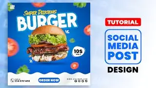 Burger Advertisement Social Media Post Design Tutorial | Gimp | VectorMate