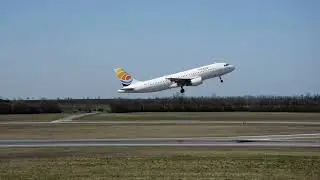 Powerful Trade Air A320 take off