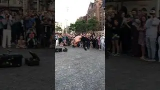 Sword swallowing performer Through mouth ,down esophagus to the stomach..