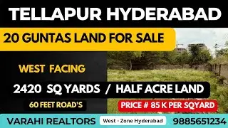 Lands for sale in Tellapur Hyderabad 20 Guntas Half Acre Land