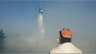 Fogger Drone for pest control on fruit tree, mosquito control, spray disinfectant to fight the virus