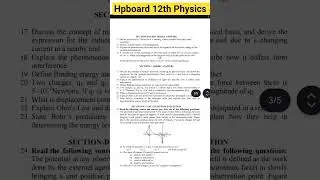 Hpboard 12th Physics Model question paper 2025 #hpbose #viral #trending #youtubeshorts #physics