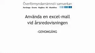 Överförmyndarkontoret - Använda en excelmall vid årsredovisningen