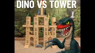 A toy Therizinosaurus from Jurassic World vs a dinosaur tower. Part 2 #toys #funny #jurassicworld