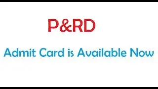 PNRD || P&RD Admit Card is Now Available || Exm Date- 20 May 2018