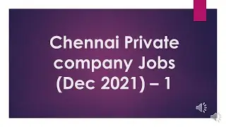 #Chennai Private Company Job Recruitment Dec 2021 Part 1| #Jobs In Chennai | #Rehoboth Cyrus Uzhagam