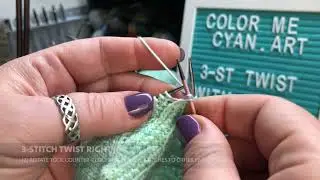 Knitting 3-Stitch Twist Using a Tool