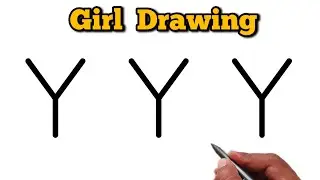 How to Draw a Girl from Letter Y | Smart Letter Art for Artists