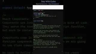 React Component | React Js class component | #shorts | #StayWithCodes