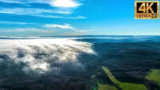 Flight above the fog  (Stoumont - Belgium) - Drone footage Ultra HD 4K
