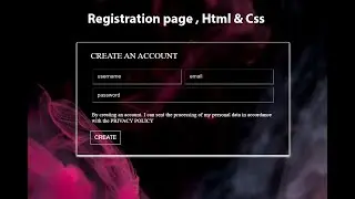 Registration page Html and Css | Registraion form | Registration