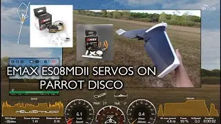 Первый полет Parrot Disco после замены оригинальных сервоприводов на EMAX ES08MDII SERVOS