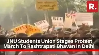 JNU Students Union Stages Protest March To Rashtrapati Bhavan In Delhi Over Hostel Fee Hike