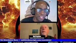 Dems timidity slammed. Macron outs Trump's lie. Bezos WaPo censorship grows. Neil Aquino visits.