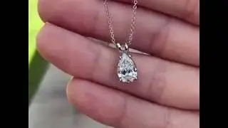 1.5 carat pear shape diamond necklace