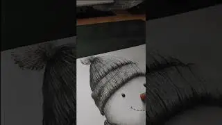Realistic Snowman Drawing with Graphite and Charcoal Pencils | Short Art Video